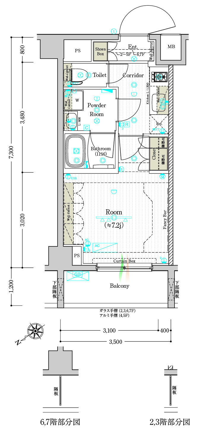 B2 Typeの間取り図