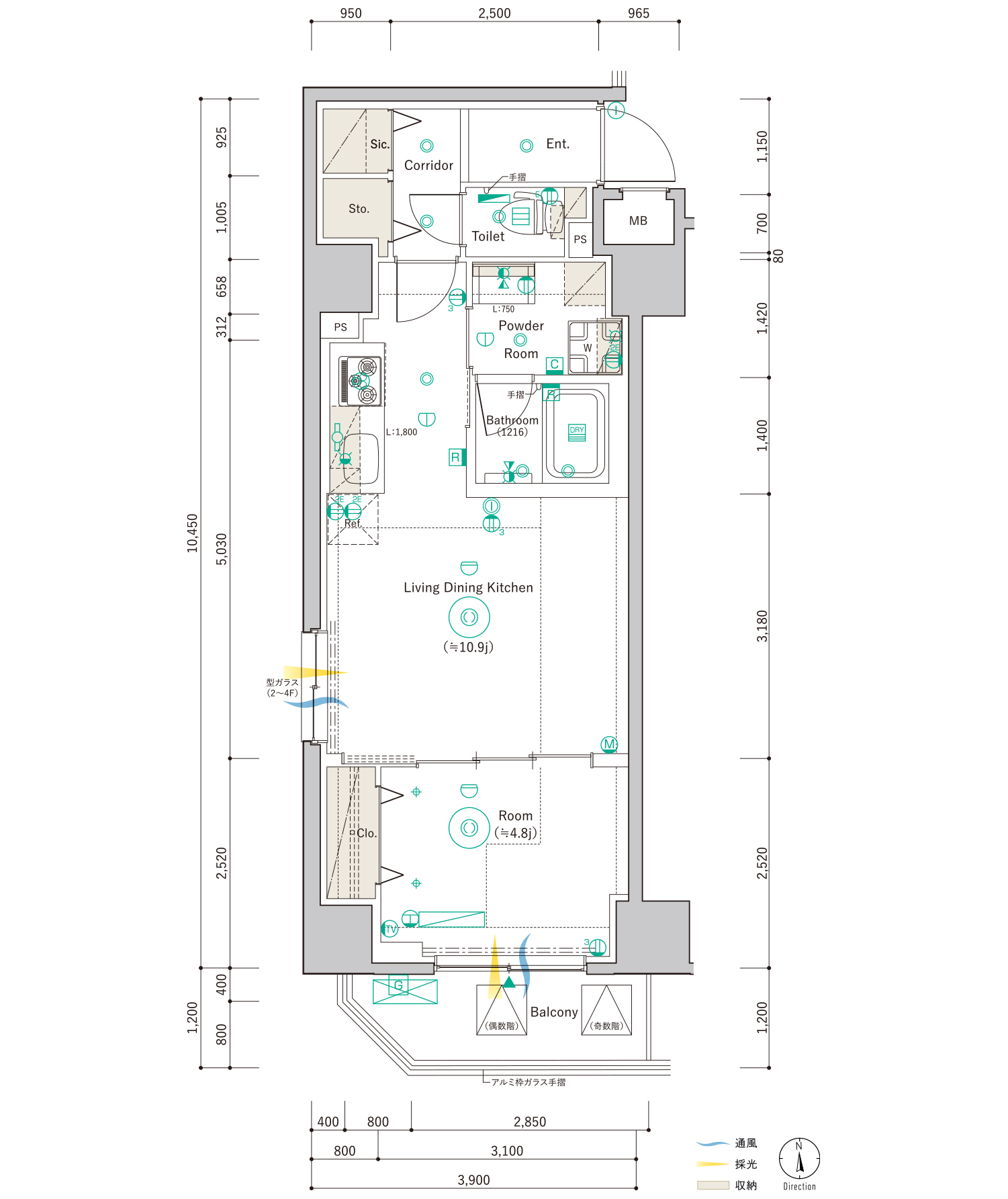A Typeの間取り図
