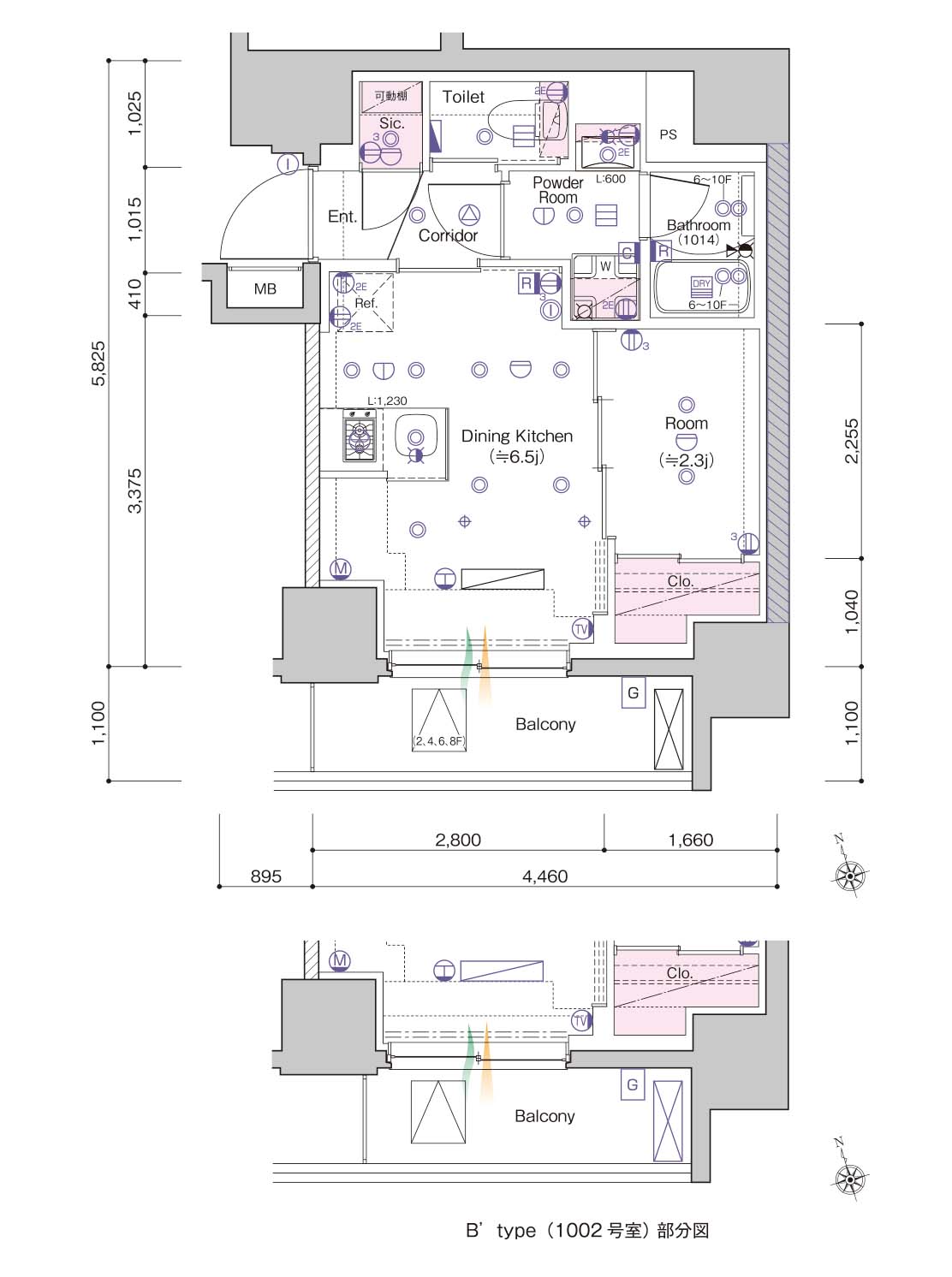 B Typeの間取り図