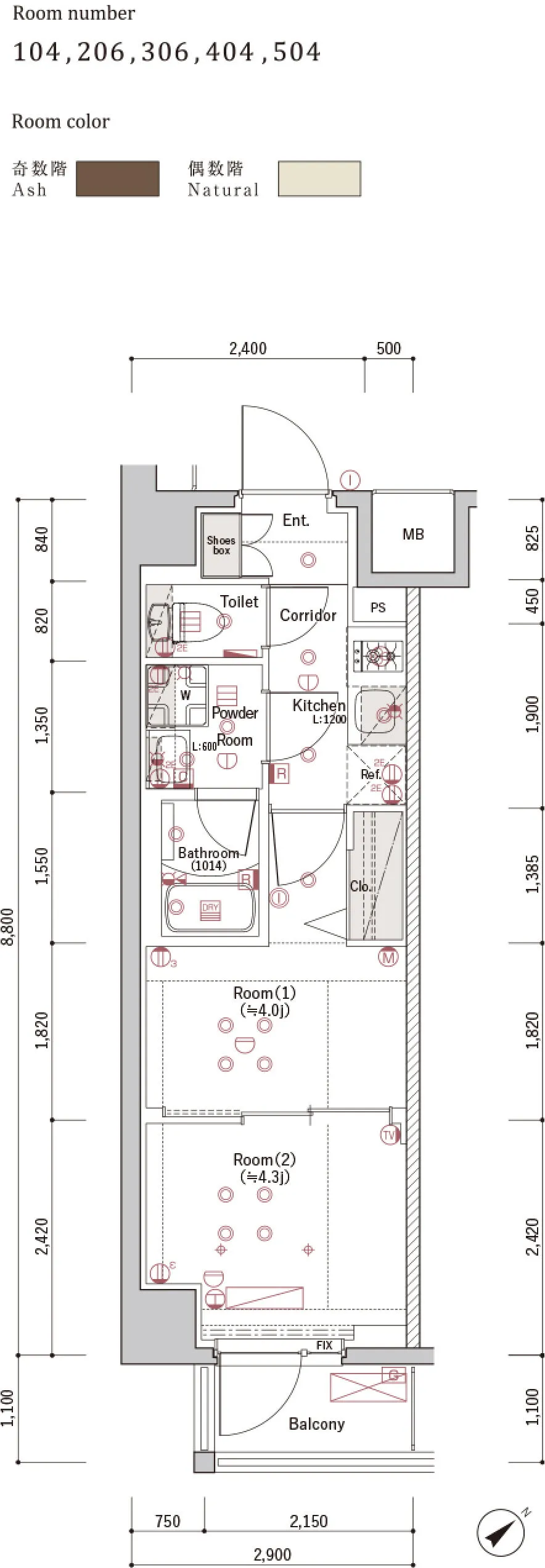 A3 Typeの間取り図