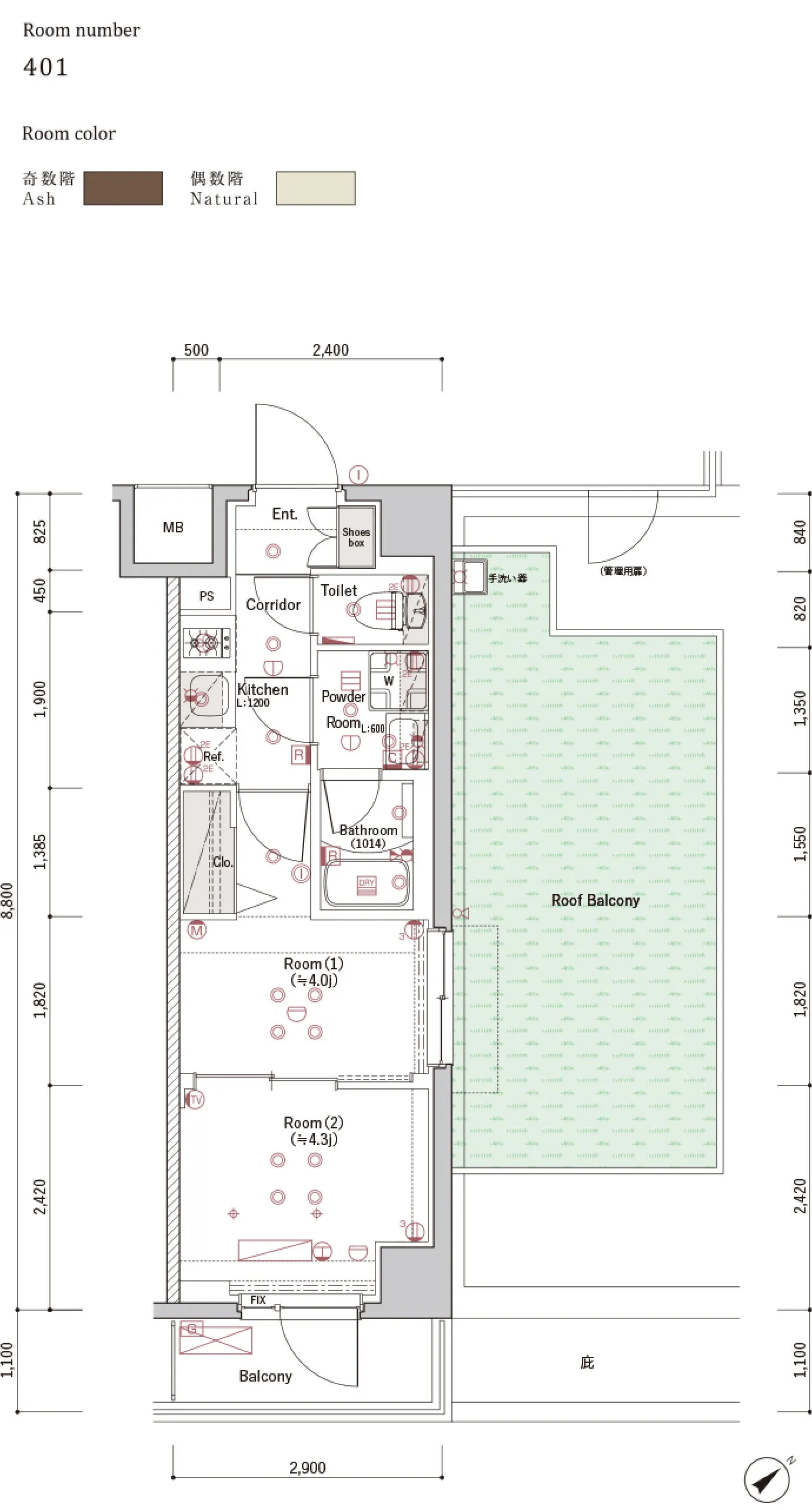 A4 Typeの間取り図