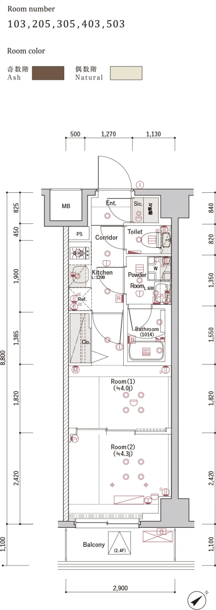 B3 Typeの間取り図