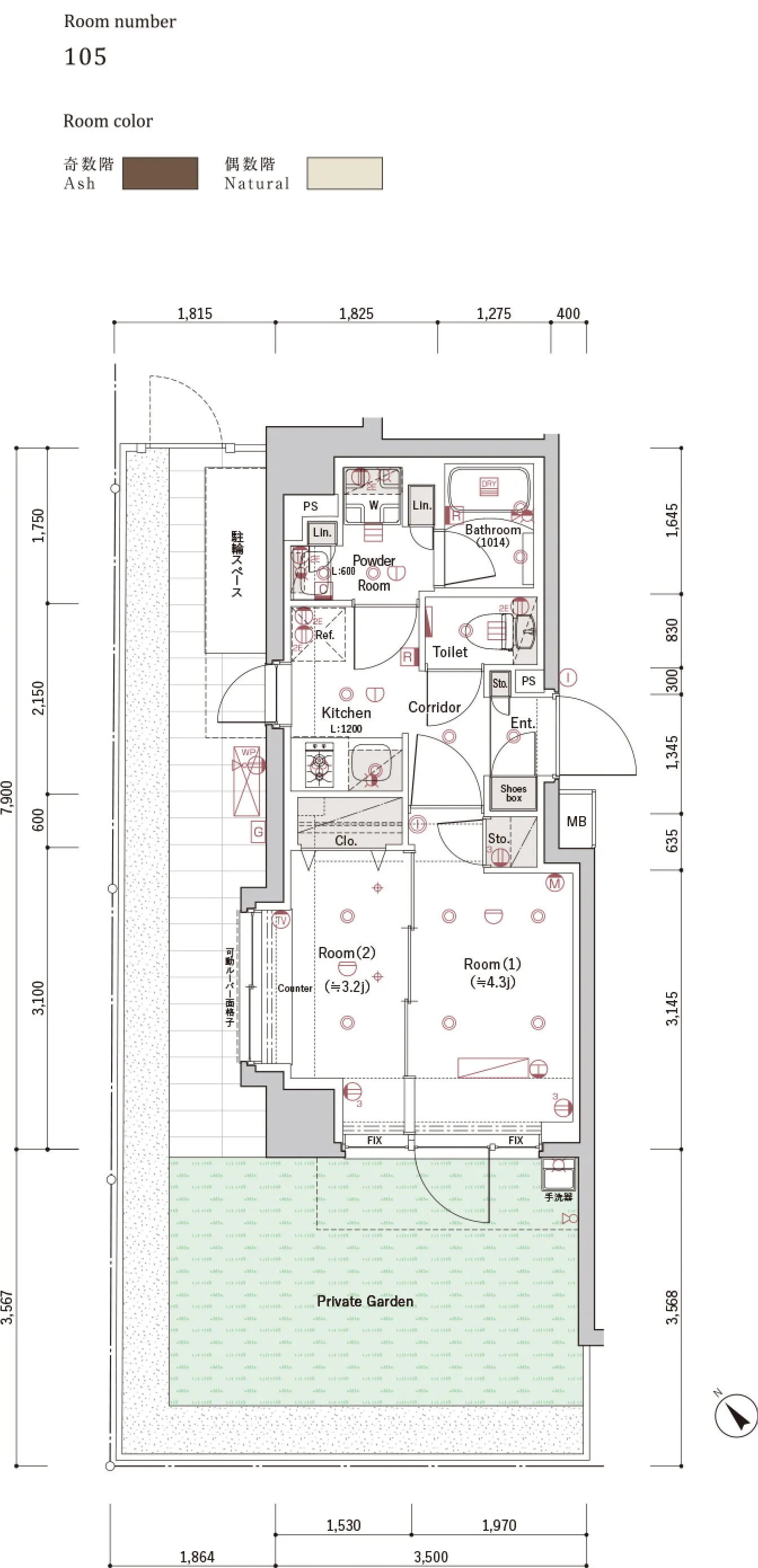 C Typeの間取り図
