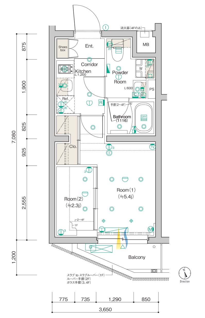 A Typeの間取り図