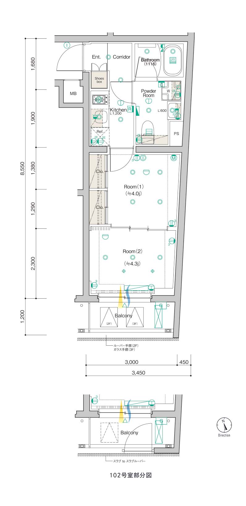 B Typeの間取り図