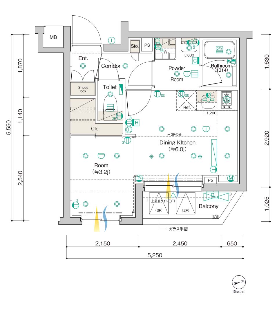 E Typeの間取り図