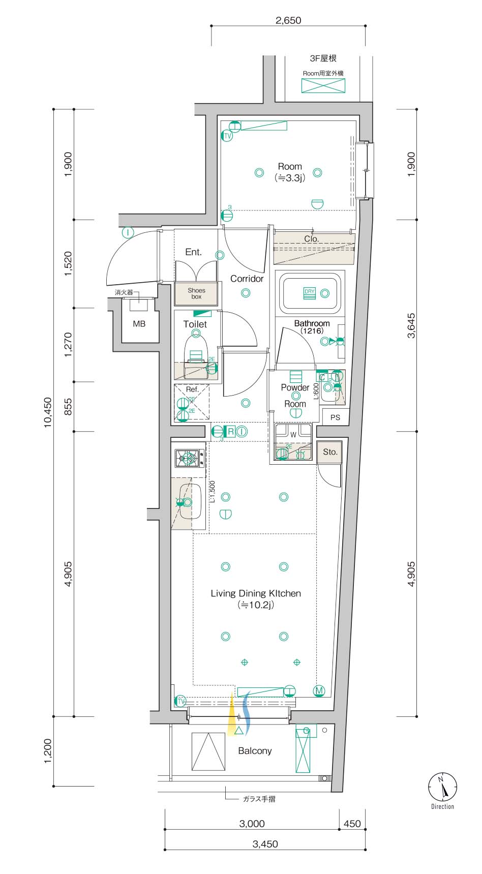 H Typeの間取り図