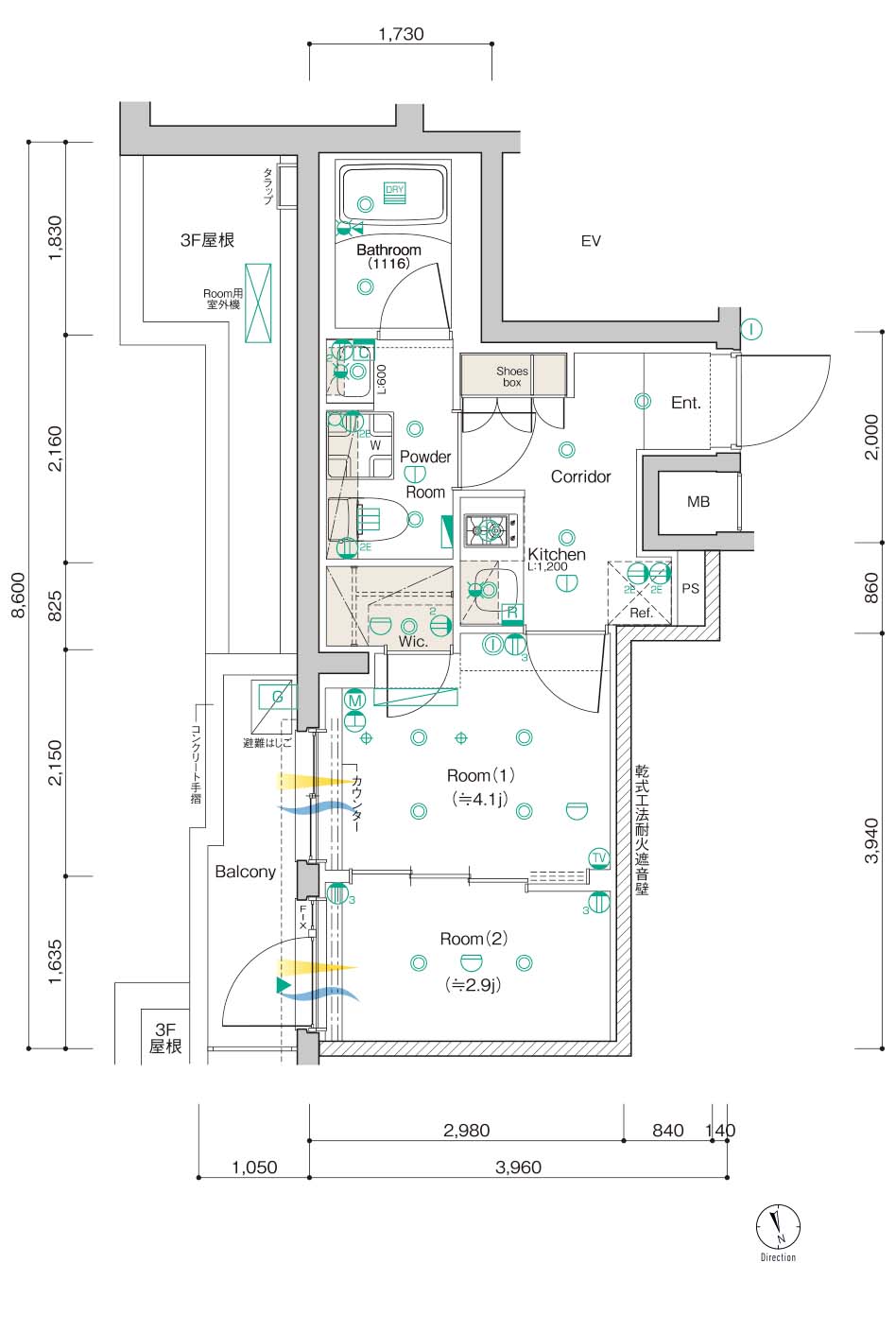 I Typeの間取り図