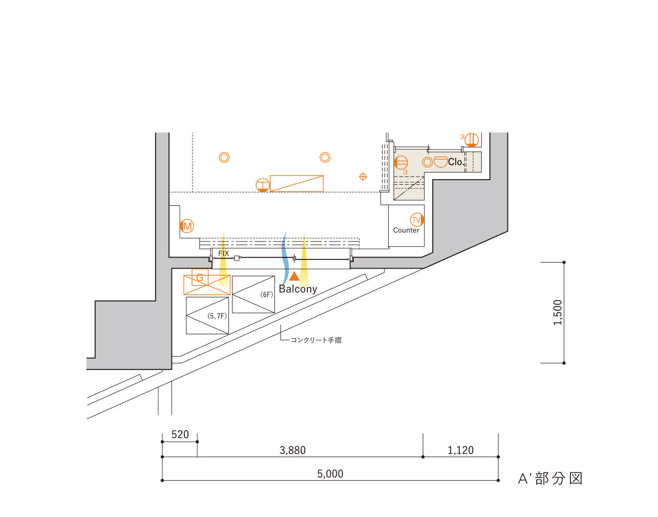 A Typeの間取り図