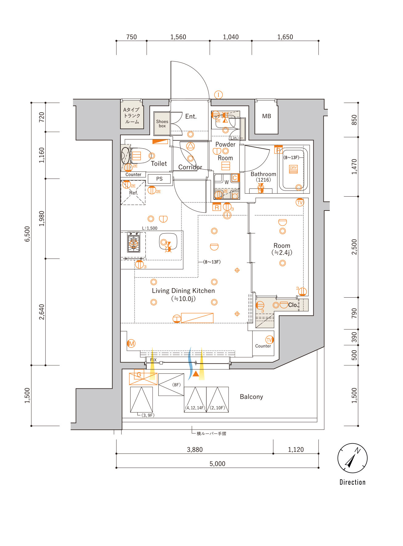 A Typeの間取り図