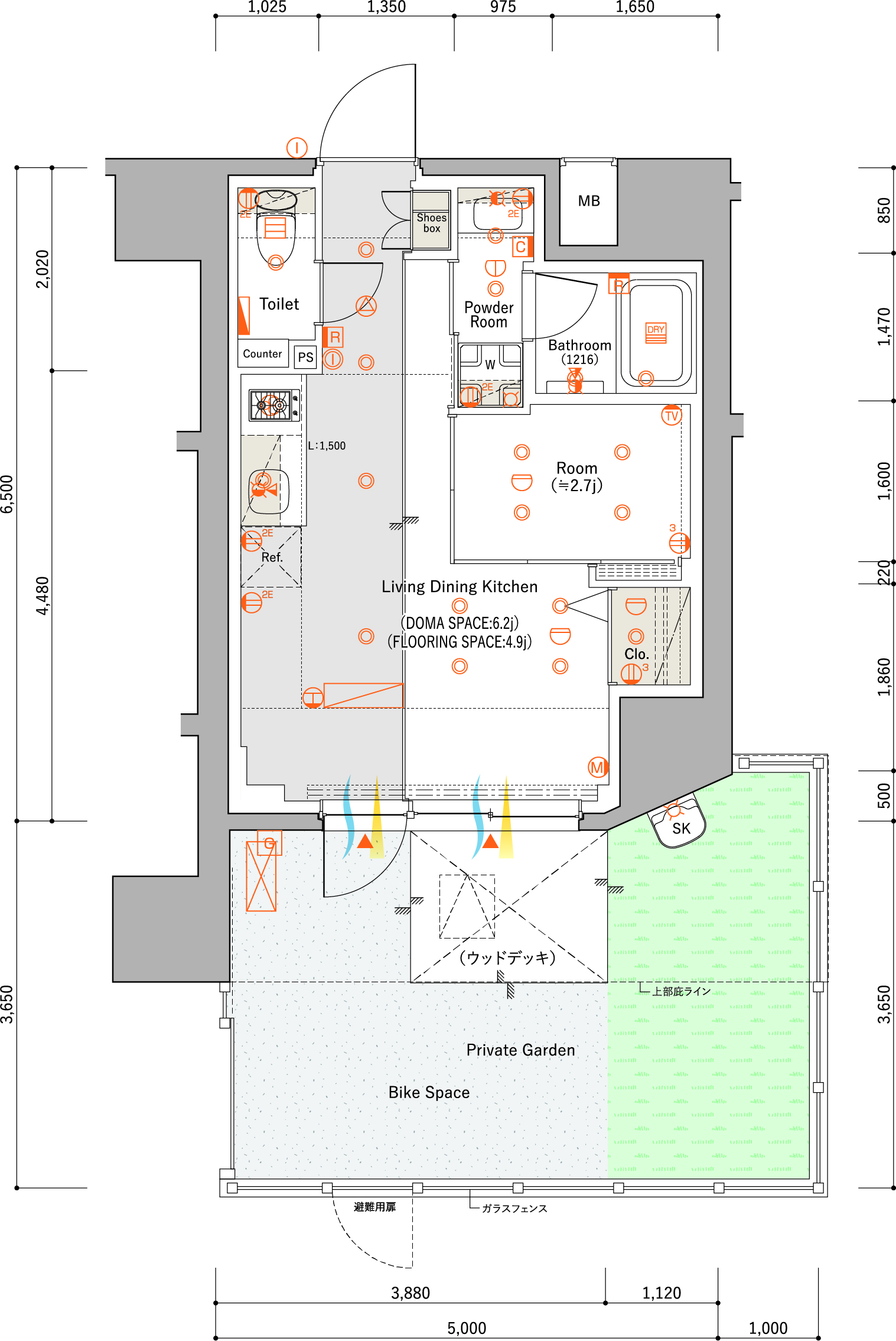 D Typeの間取り図