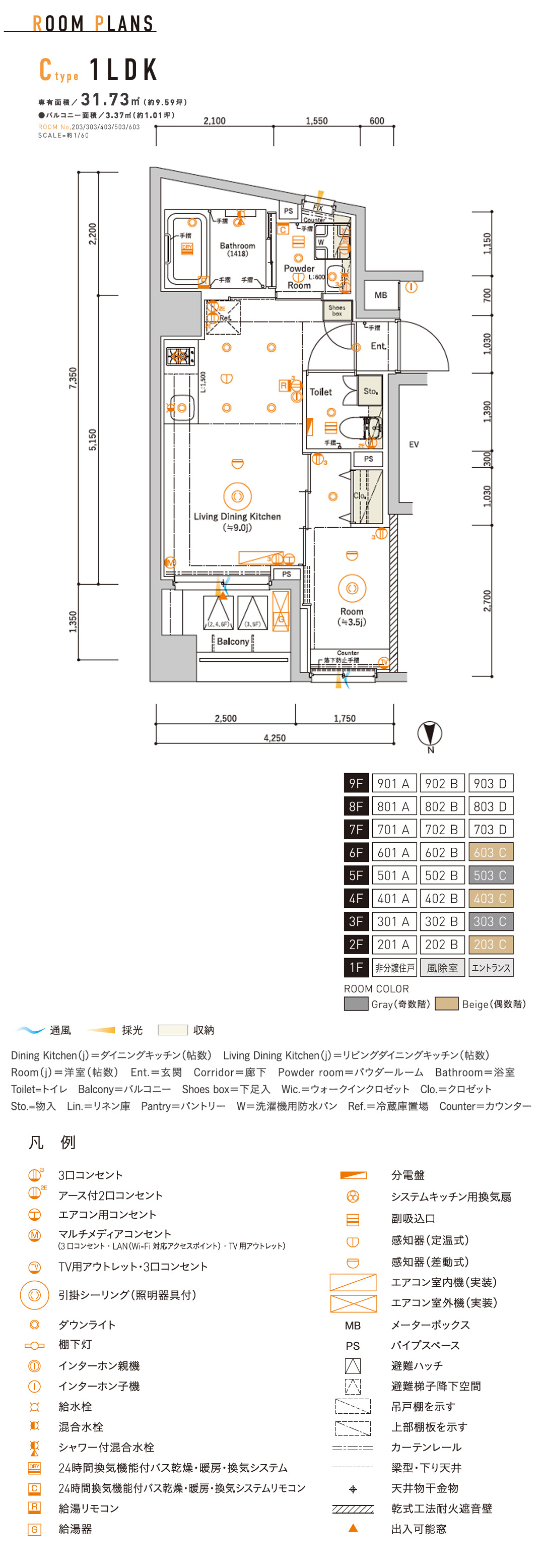 C Typeの間取り図