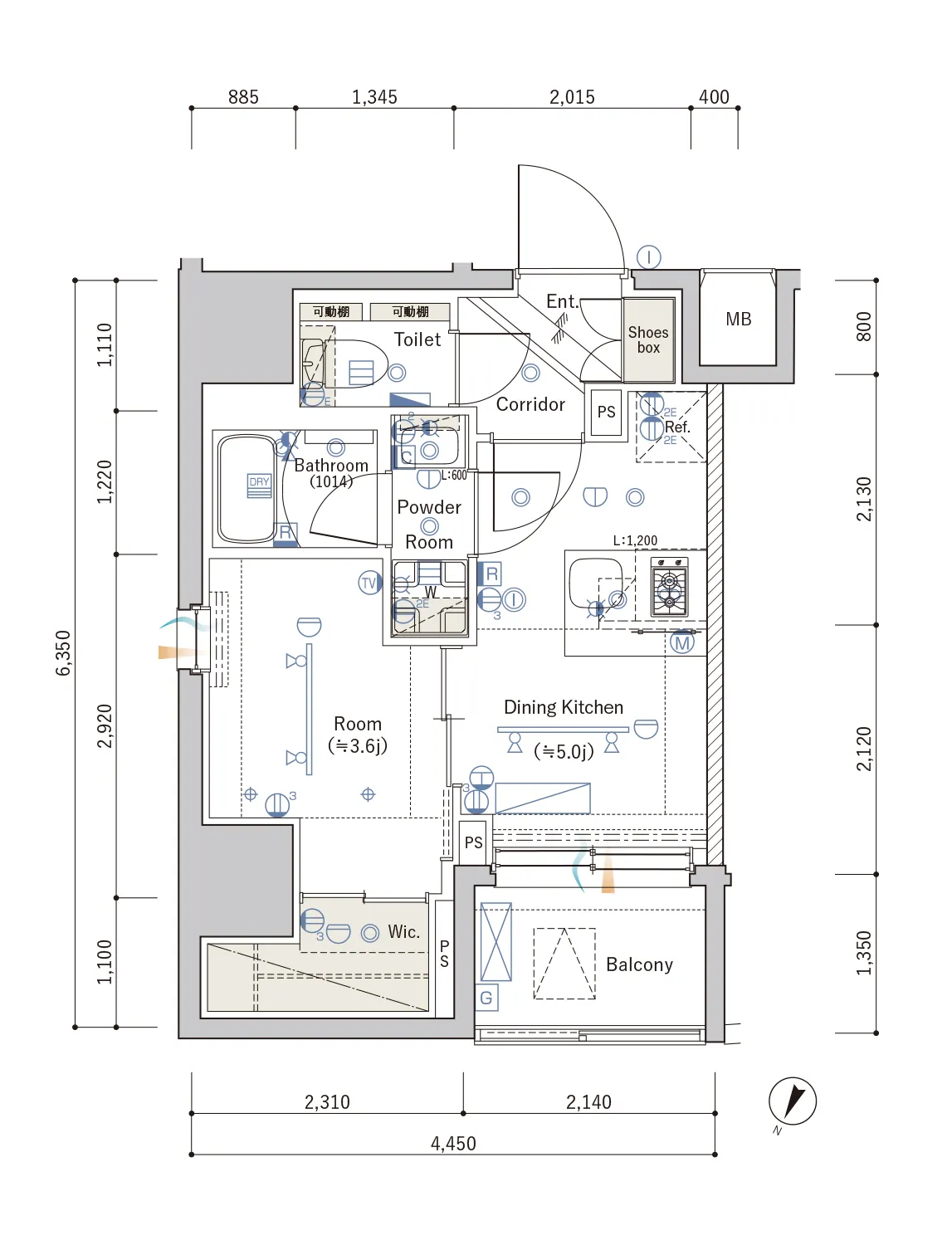 A' Typeの間取り図