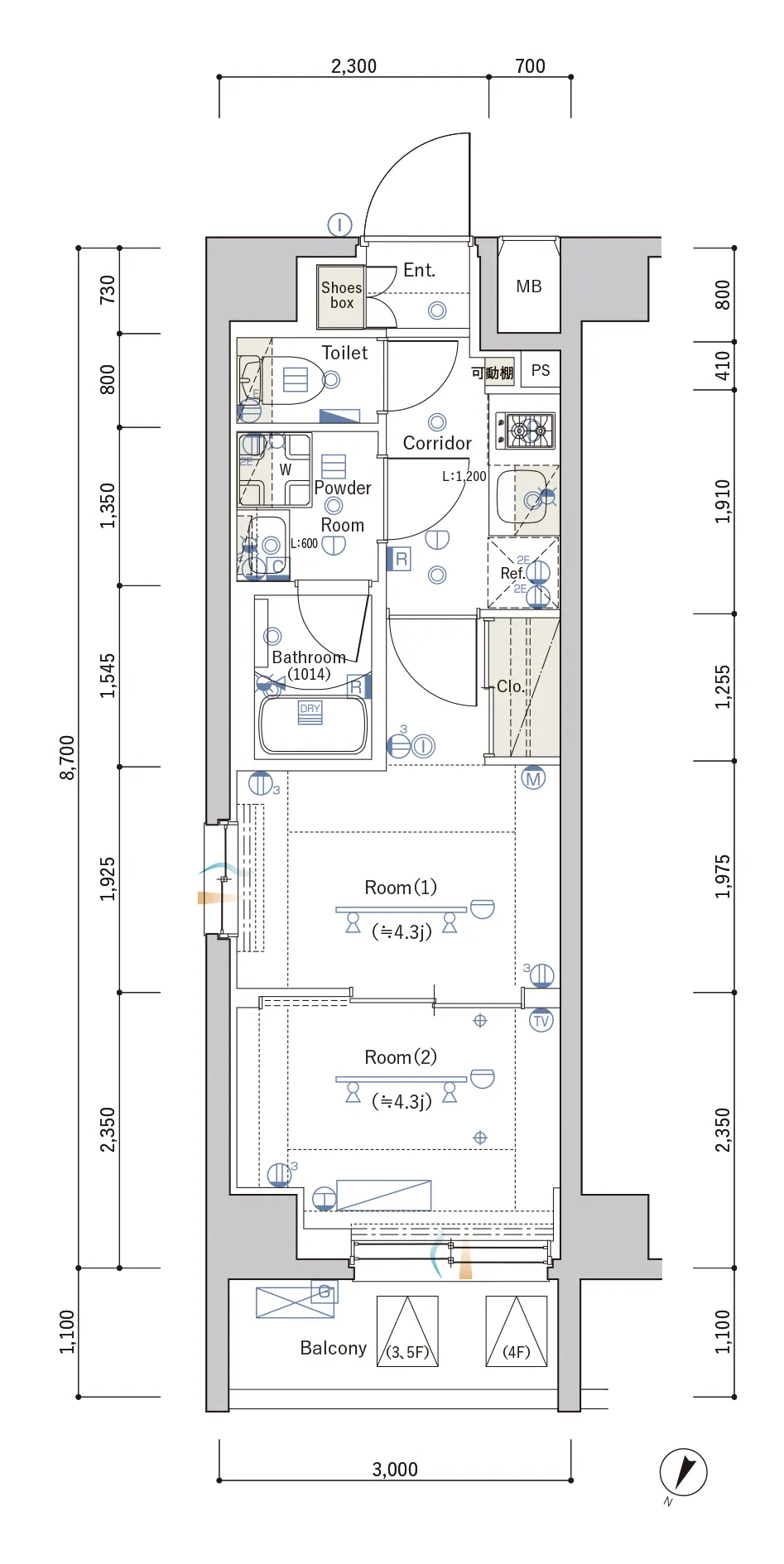 G Typeの間取り図