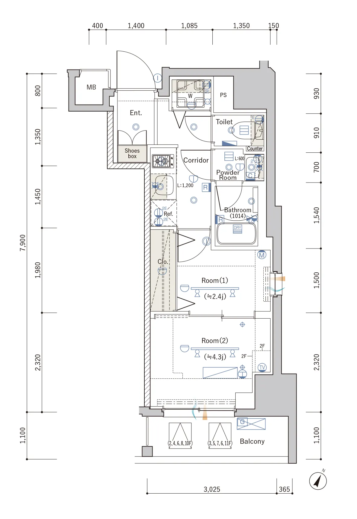 C Typeの間取り図