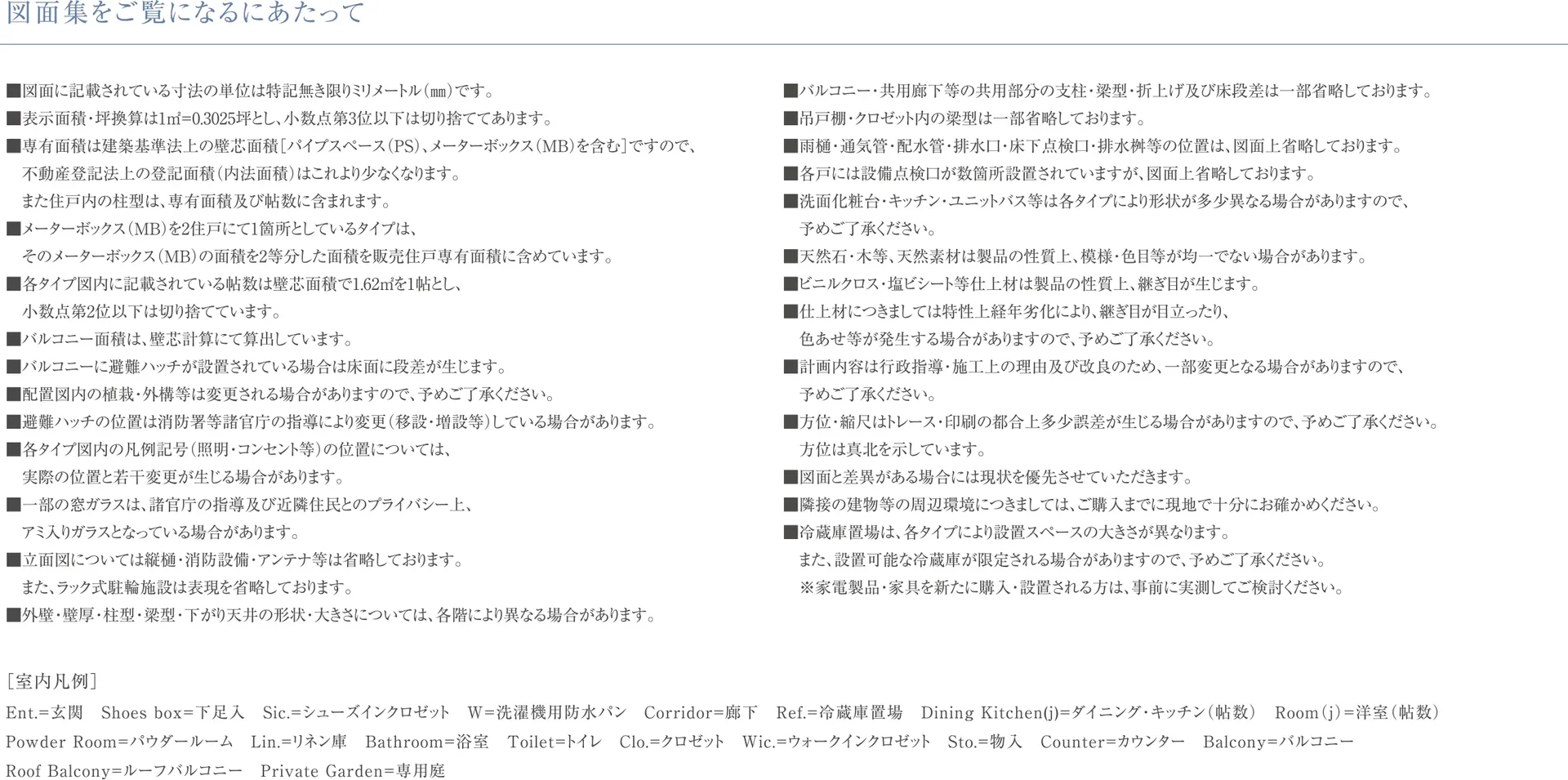 図面集をご覧になるにあたって
