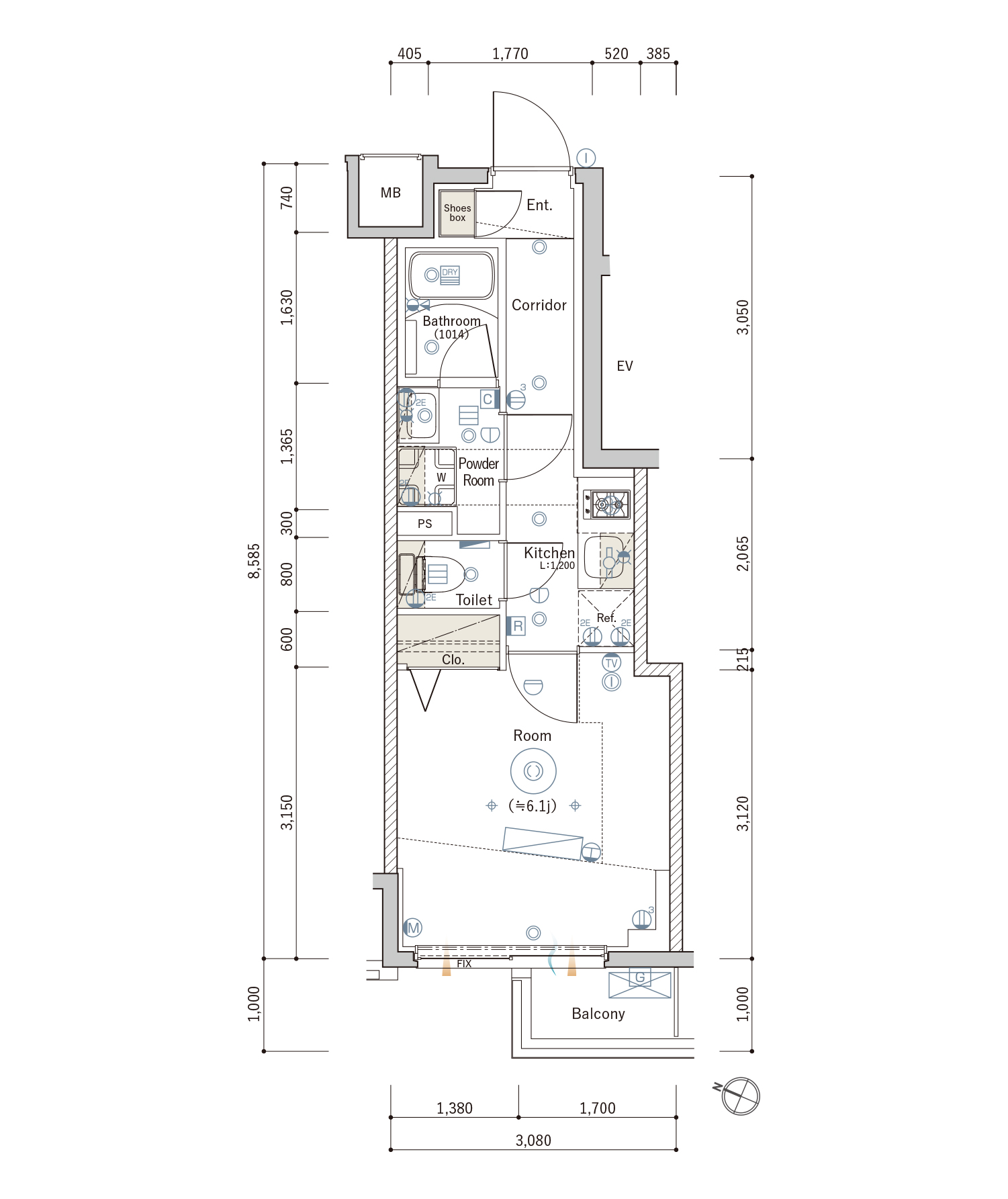 E Typeの間取り図