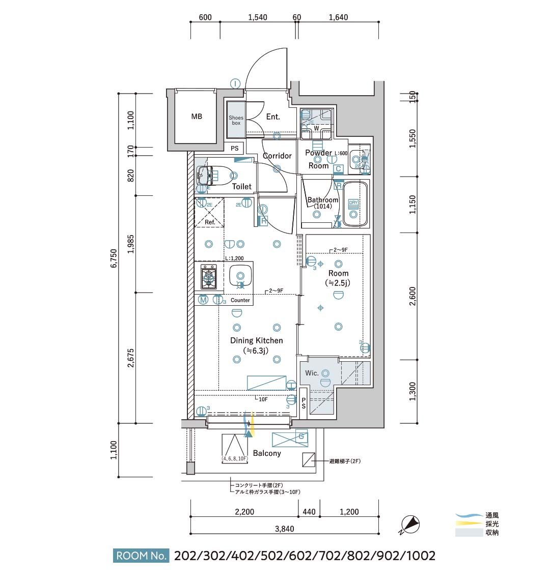 B Typeの間取り図
