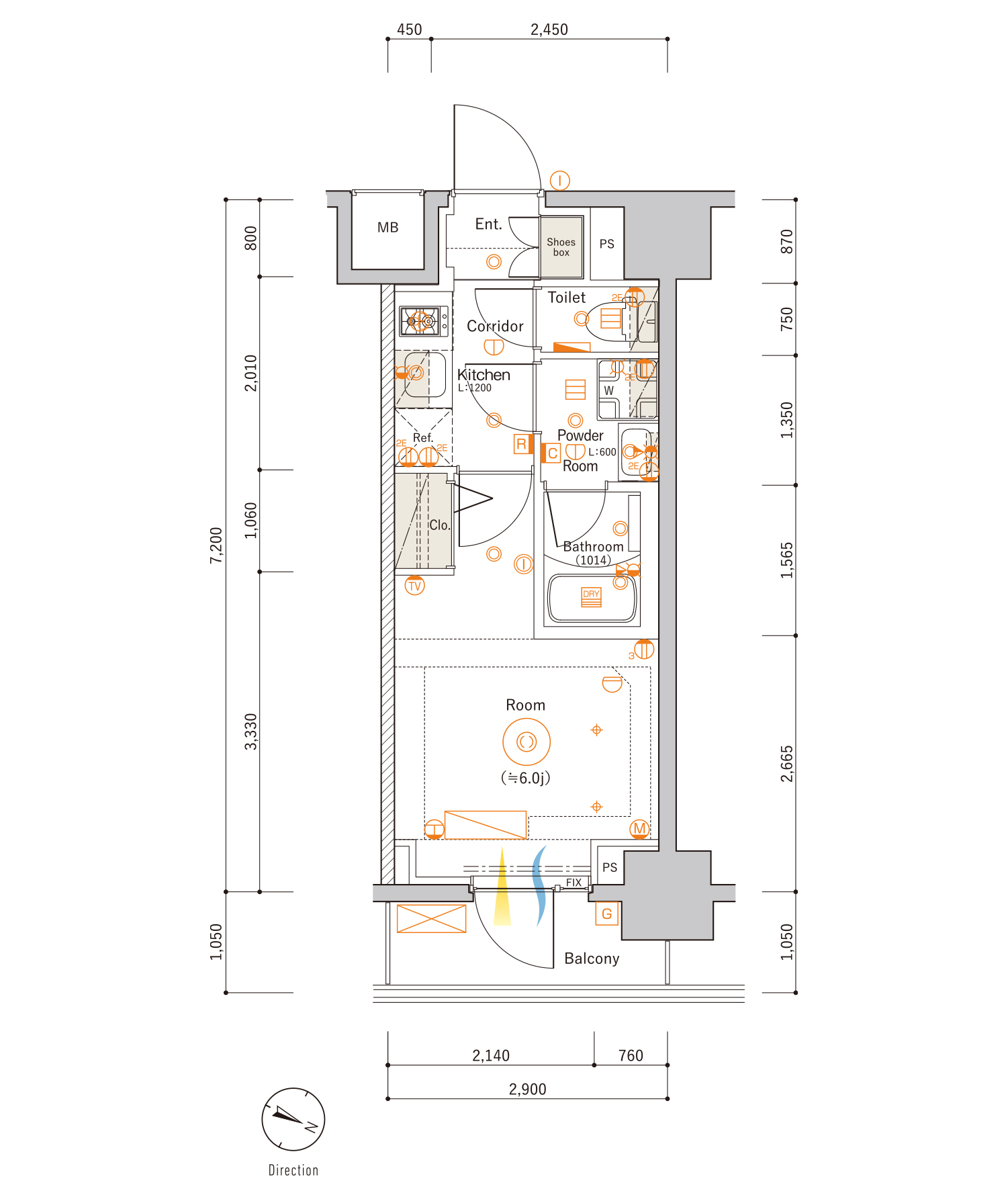 E1 Typeの間取り図