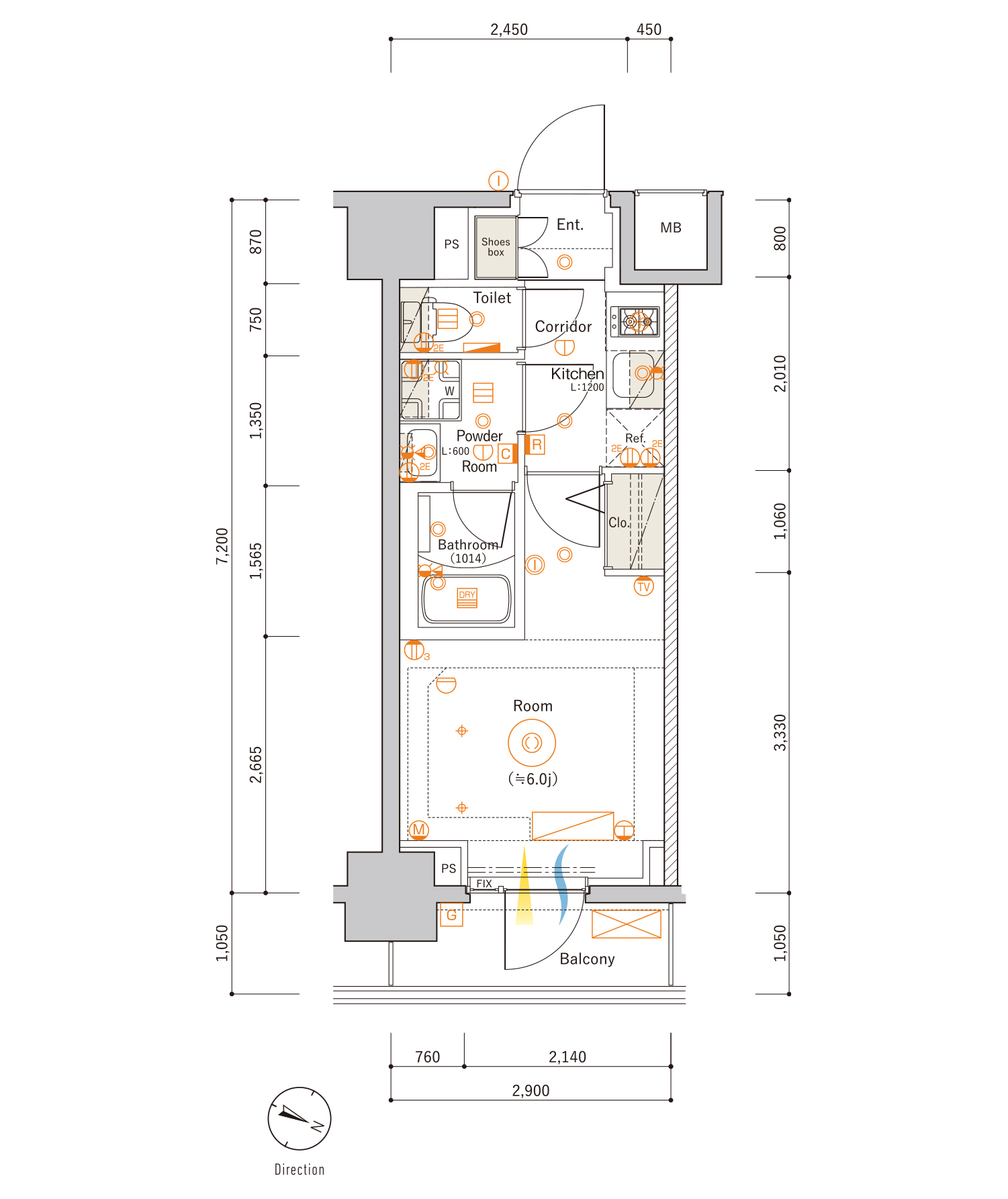 E2 Typeの間取り図
