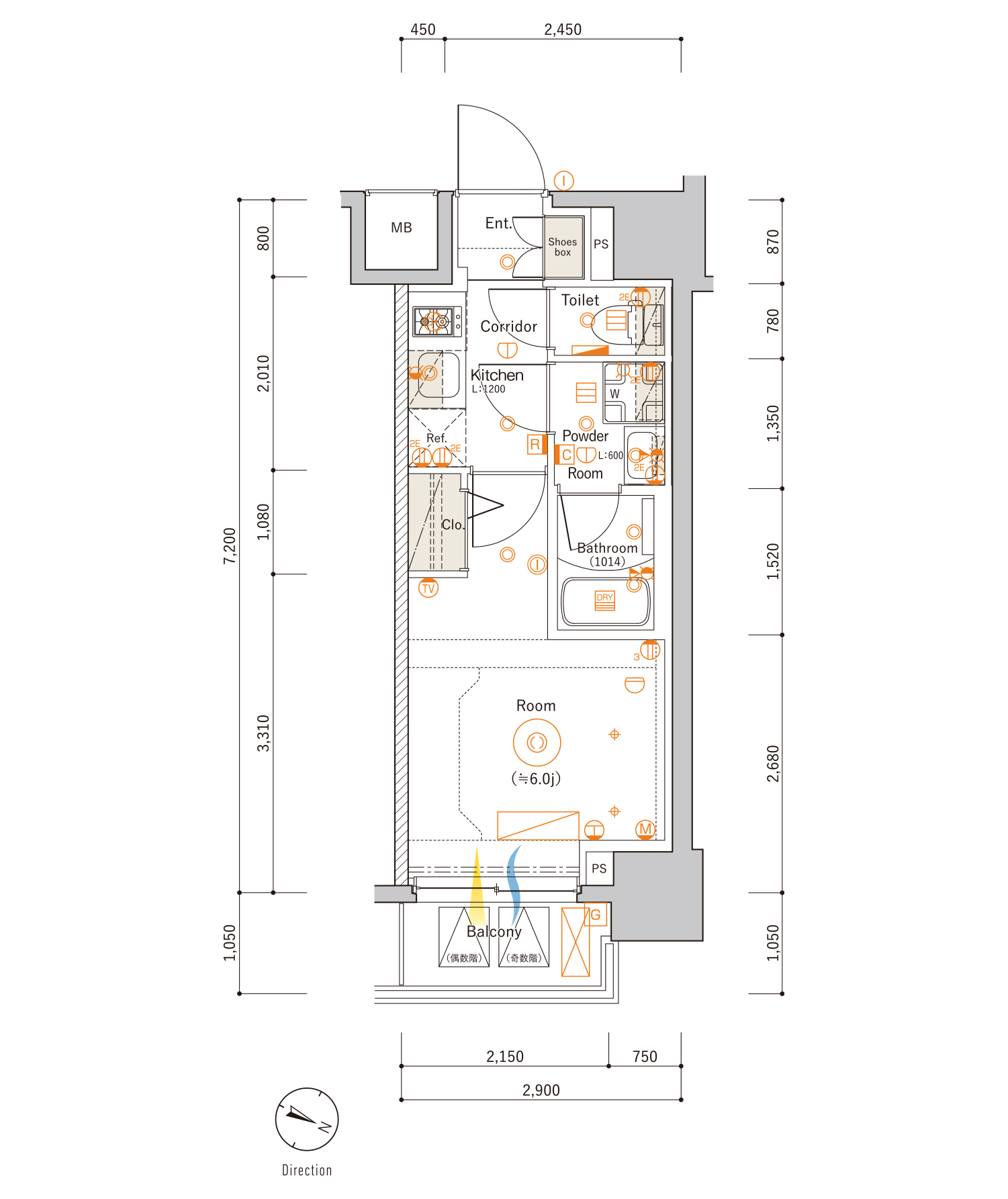 F Typeの間取り図