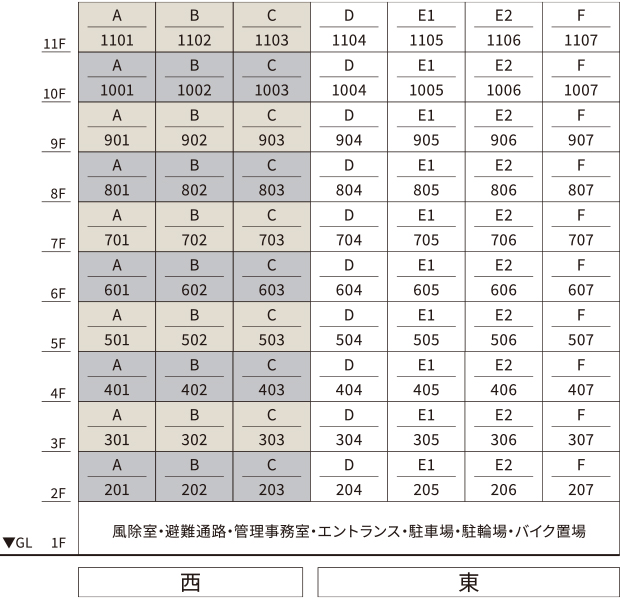 シーフォルム横濱阪東橋の鳥かご図