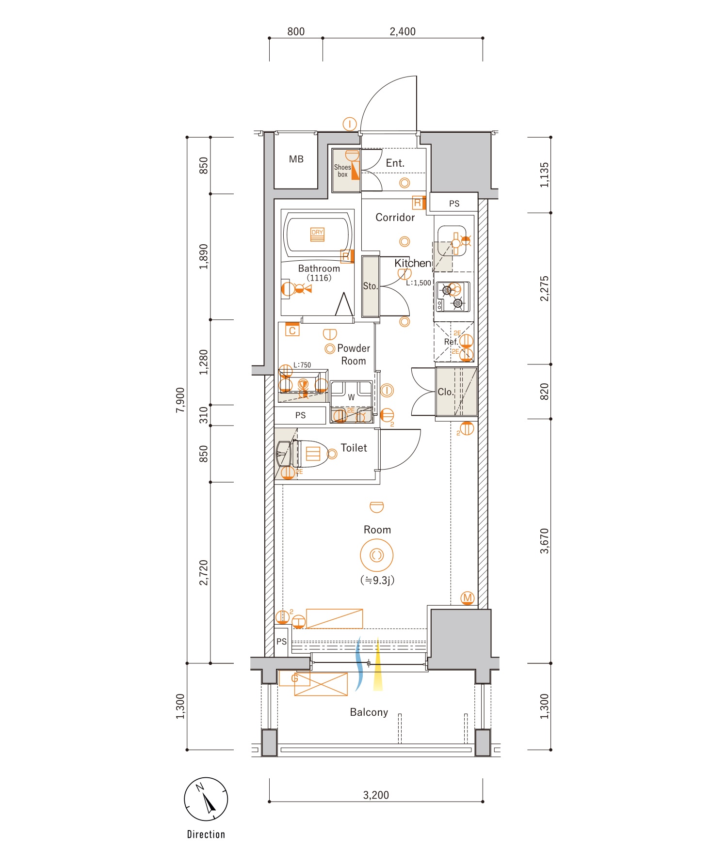 E Typeの間取り図