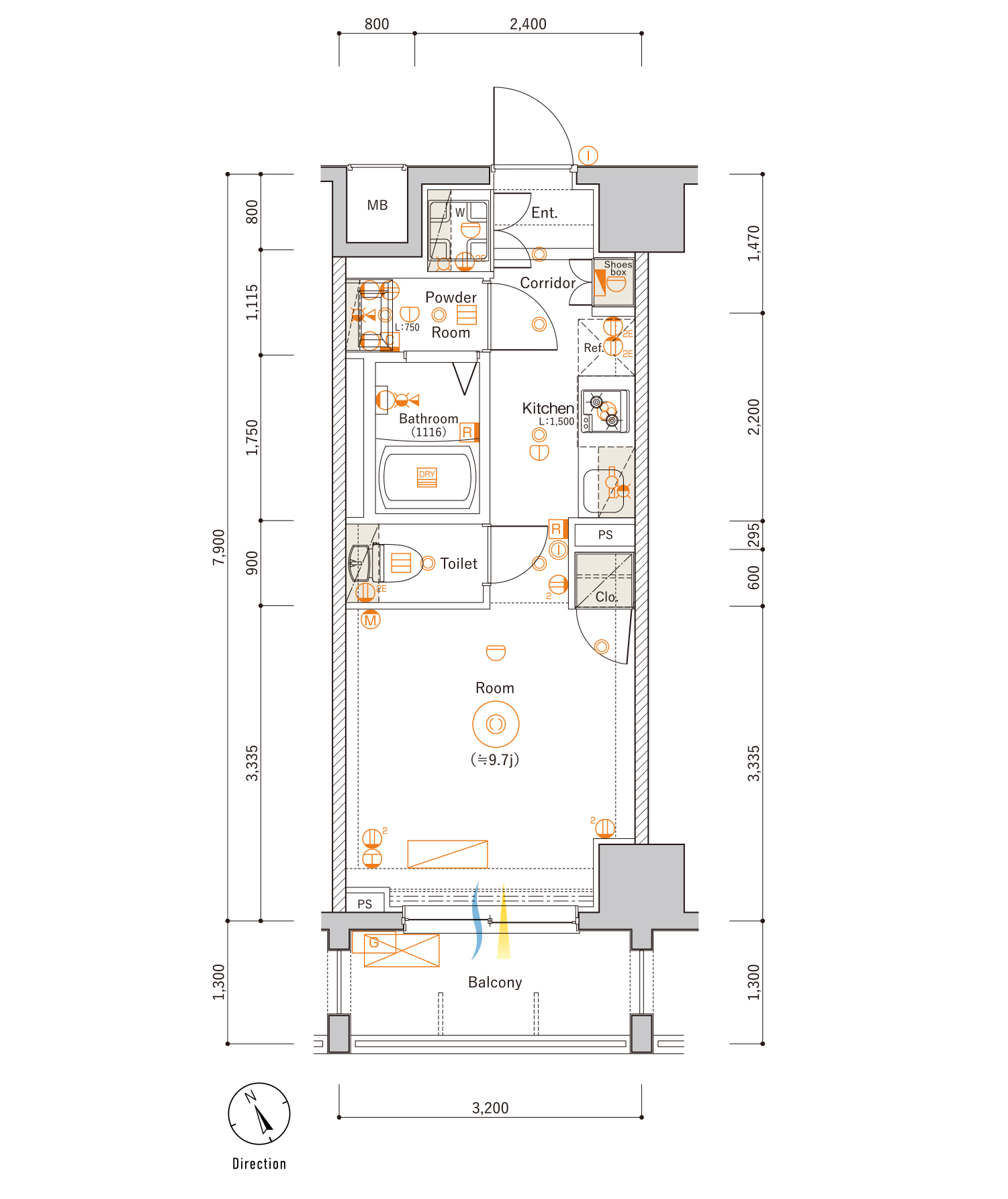 F1 Typeの間取り図