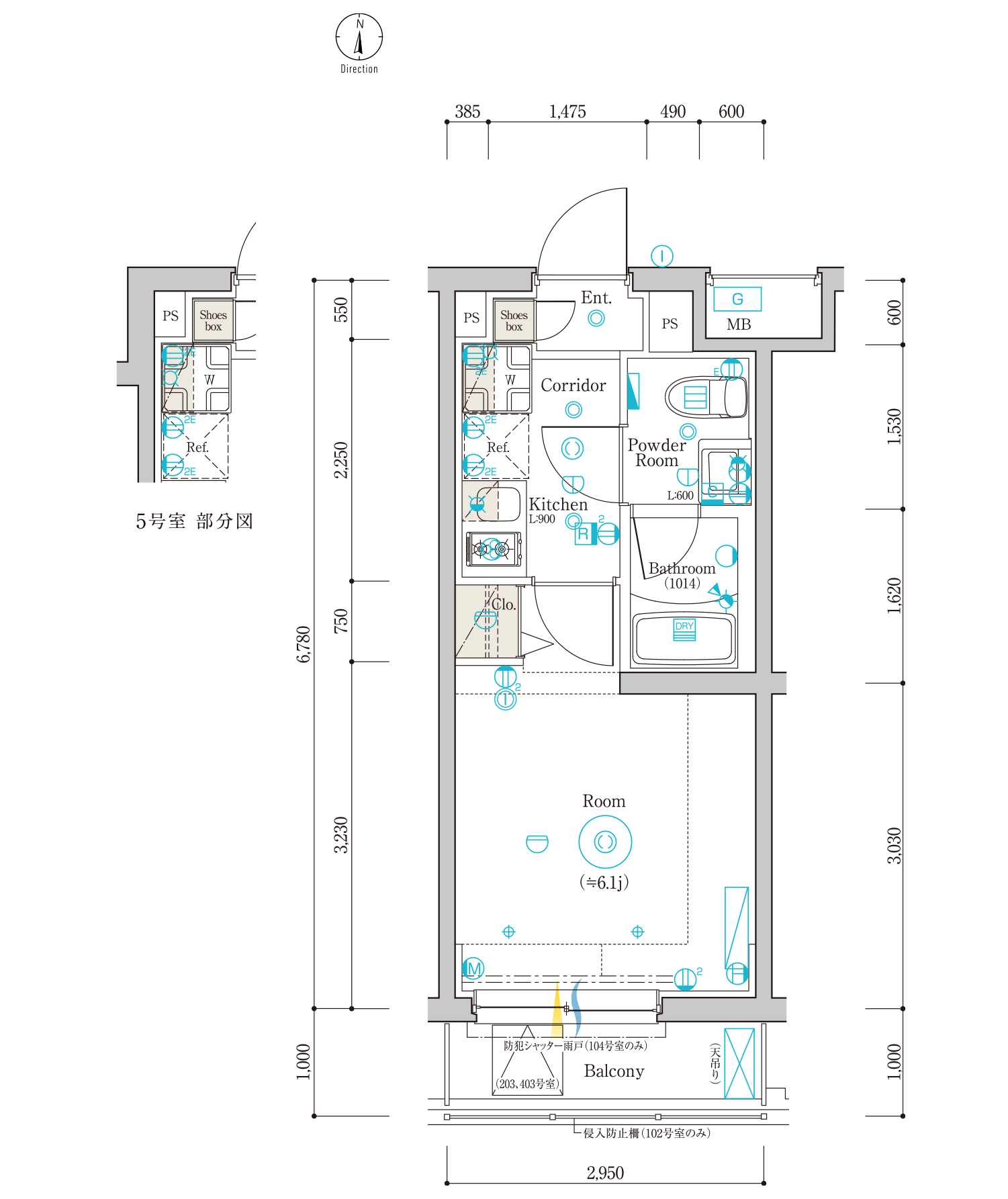 B2 Typeの間取り図