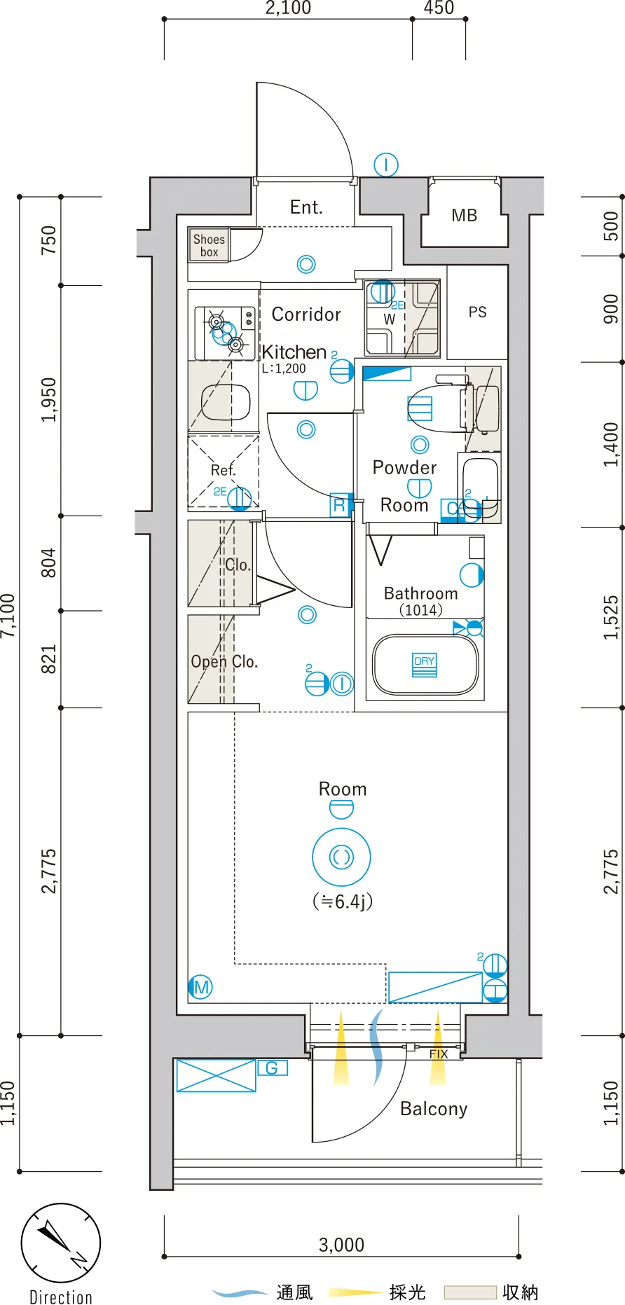 B Typeの間取り図
