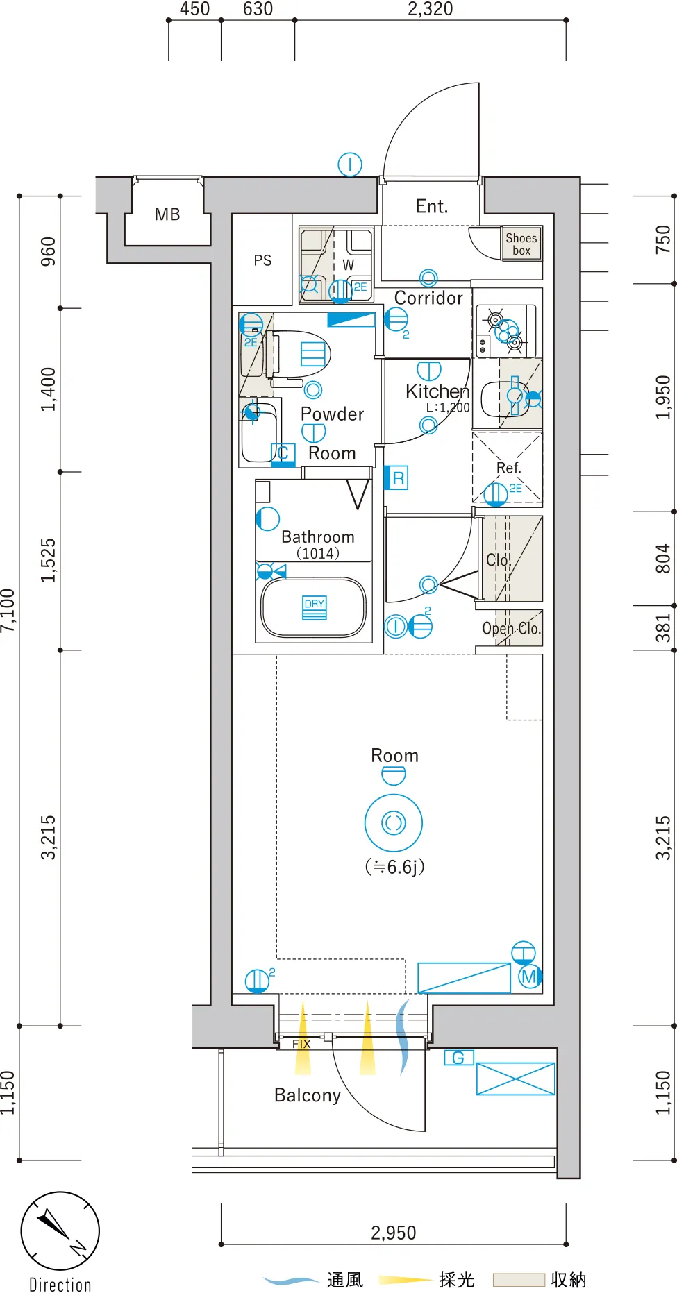 D Typeの間取り図